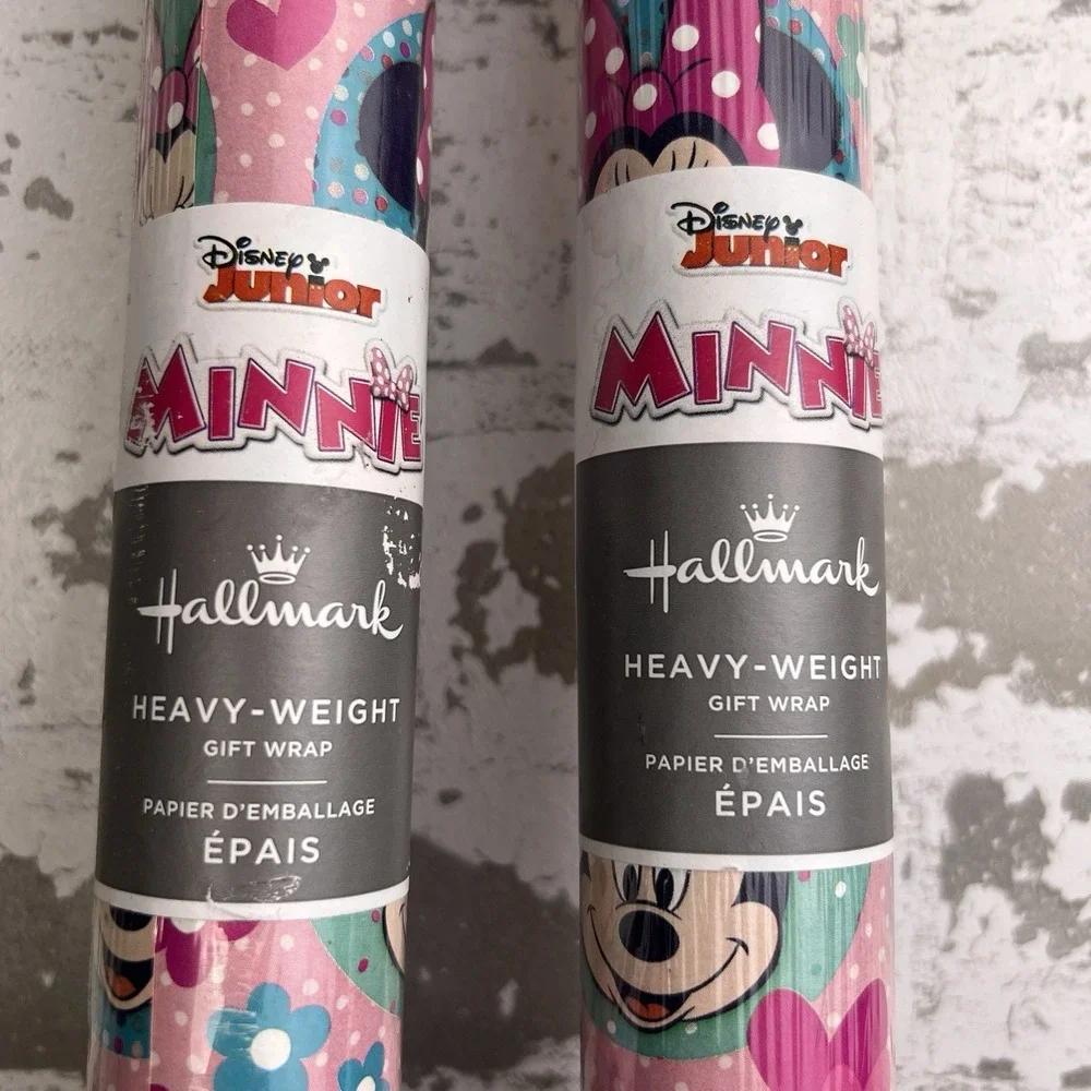 Disney Junior Hallmark Minnie Mouse Wrapping Paper Heavyweight 2 Rolls 40sqft